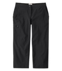 LL Bean Women's Supplex Nylon Cropped Capri Pants Drawstring Black Size  Small