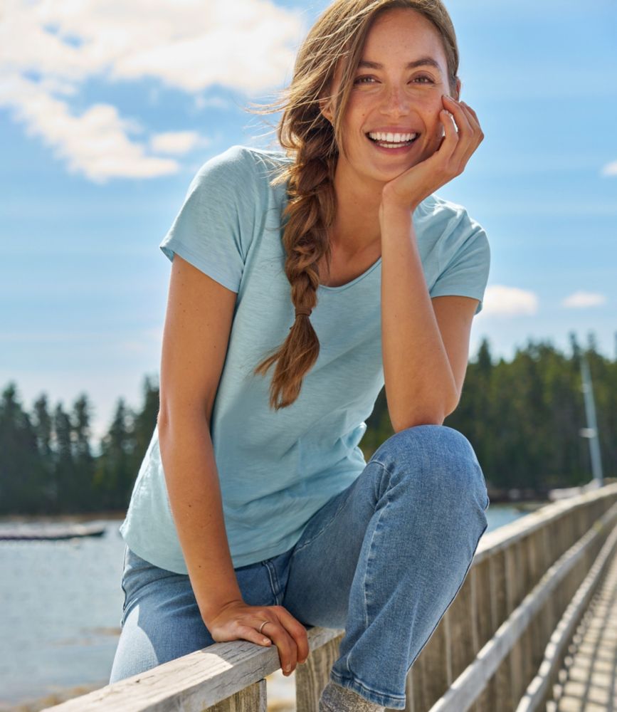 Women's Organic Cotton Tee, V-Neck Short-Sleeve, Minimal Gray, small image number 6
