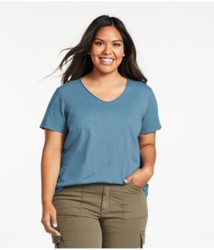 Women's Organic Cotton Tee, V-Neck Short-Sleeve
