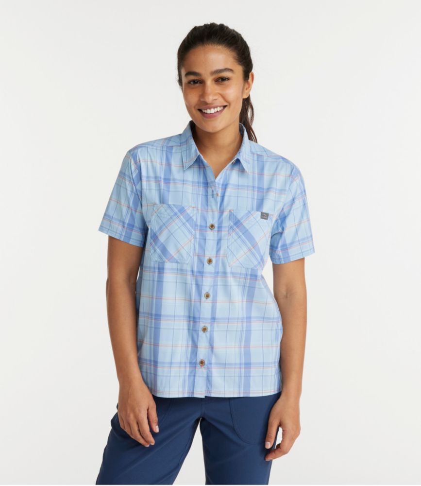 Women's Everyday SunSmart® Woven Shirt, Short-Sleeve Plaid