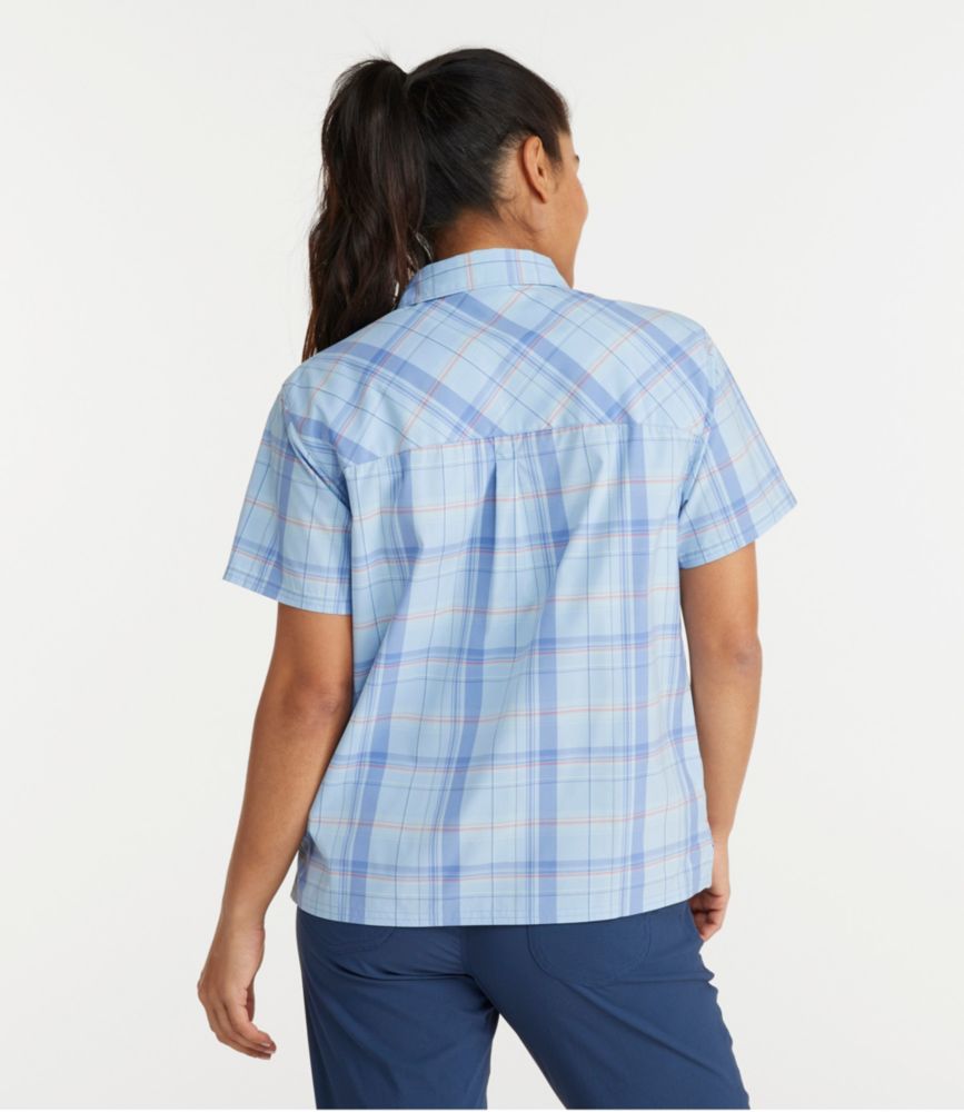 Women's Everyday SunSmart® Woven Shirt, Short-Sleeve Plaid, Larkspur Plaid, small image number 3