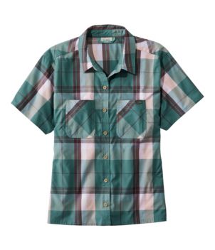 Women's Everyday SunSmart® Woven Shirt, Short-Sleeve Plaid