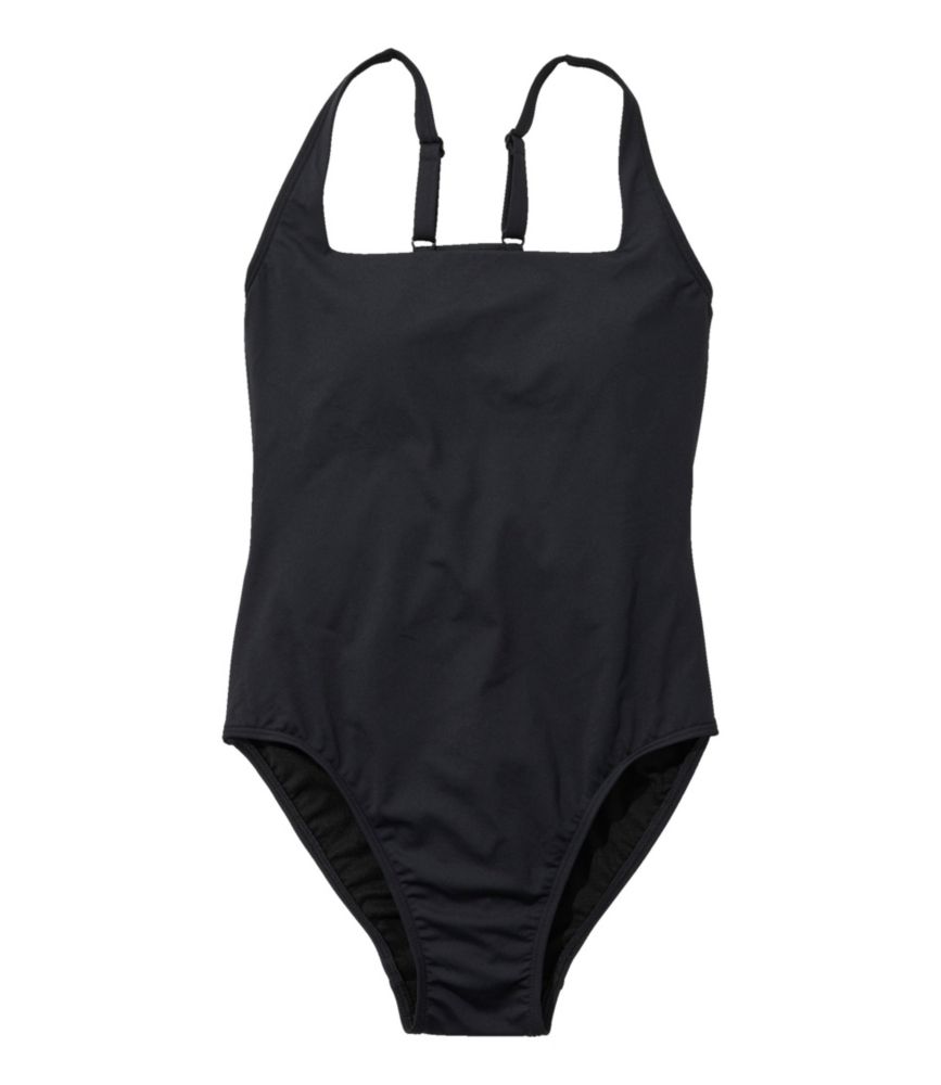 Women's New Currents Swimwear, Squareneck Tanksuit, Black, small image number 3