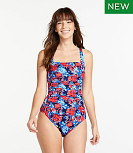 Women's BeanSport® Swimwear, Squareneck Tanksuit, Print