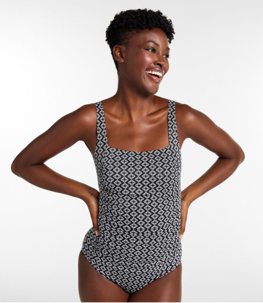 Women's BeanSport Swimwear, Squareneck Tanksuit Print