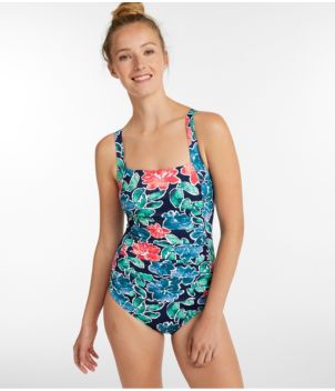 Women's BeanSport Swimwear, Squareneck Tanksuit Print