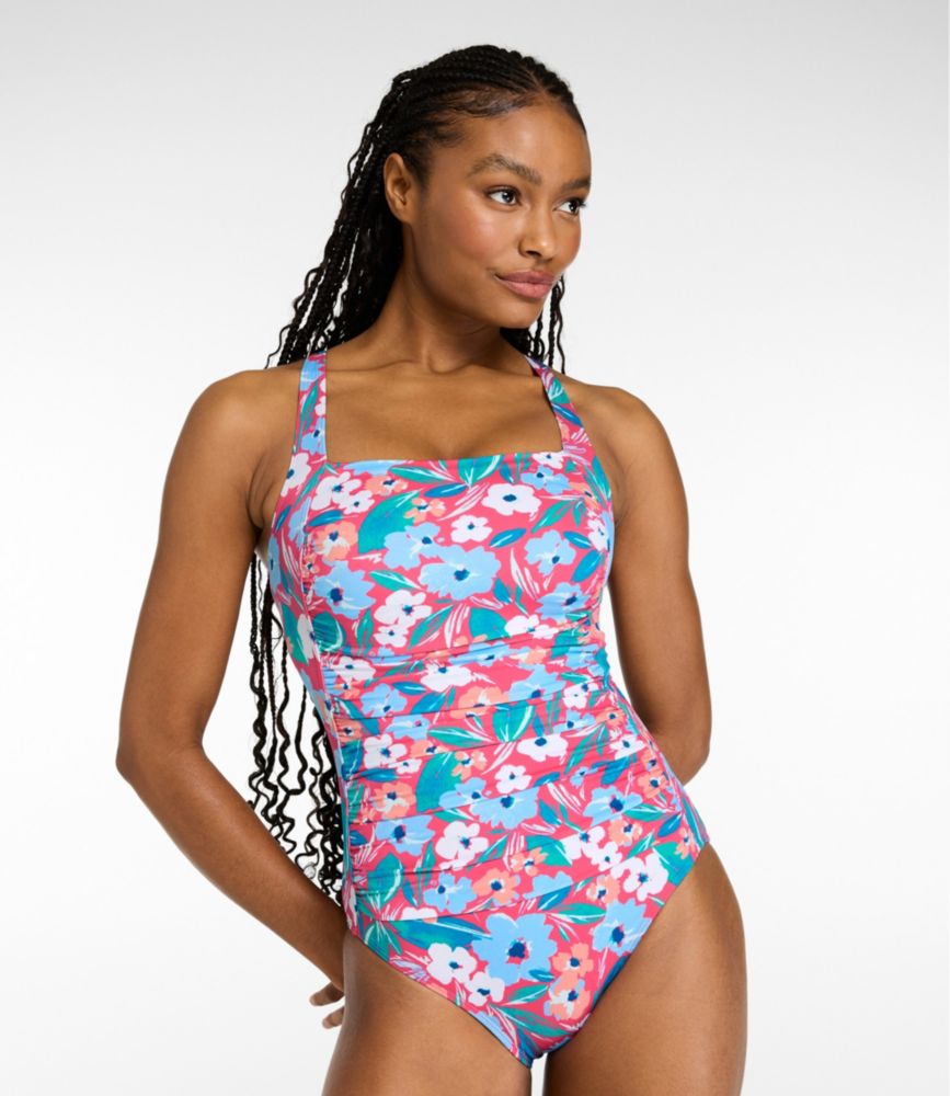 Women's BeanSport Swimwear, Squareneck Tanksuit Print