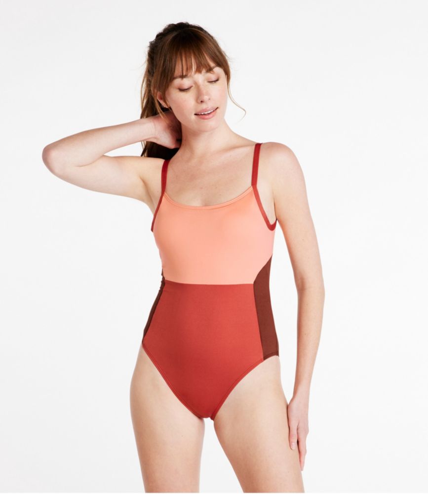 Women's New Currents Swimwear, Scoopneck Tanksuit Color Block