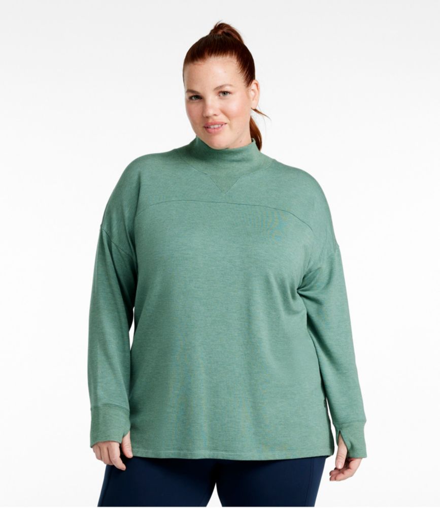 Women's SoftFlex Mockneck Pullover, Gray Heather, small image number 2
