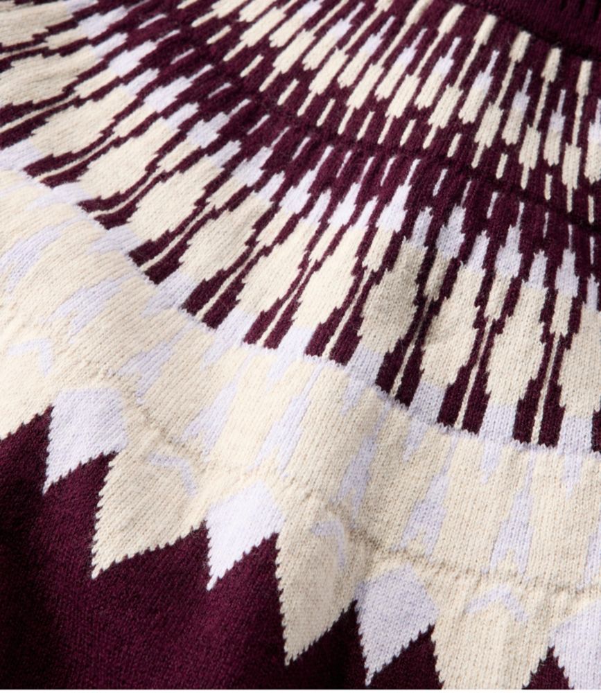 Women's Cotton/Cashmere Sweater, Turtleneck Fair Isle