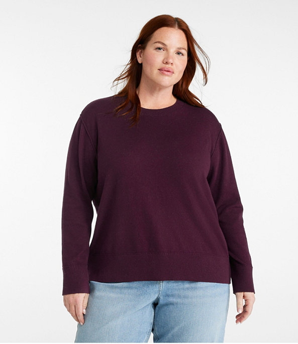 Cotton Cashmere Crewneck Sweater, Light Ocean Heather, large image number 1