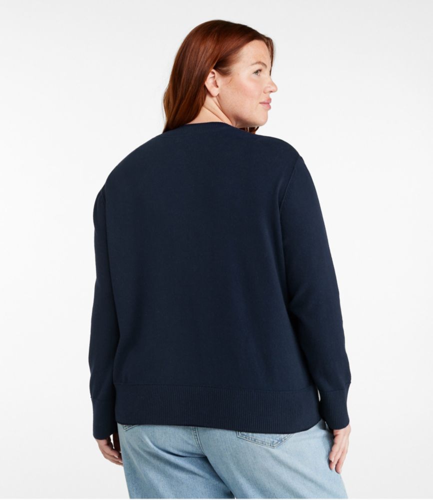 Women's Cotton/Cashmere Sweater, Crewneck, Classic Navy, small image number 3