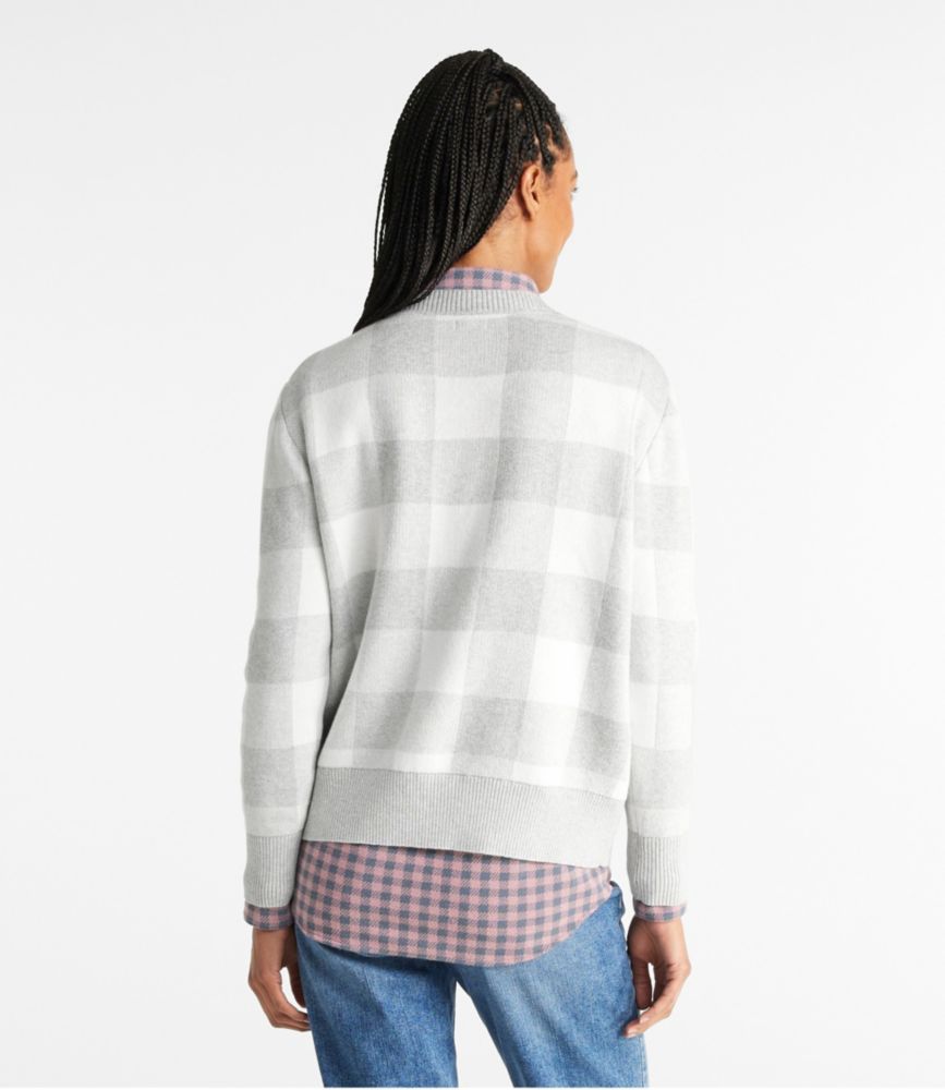 Women's Cotton/Cashmere Sweater, Crewneck Jacquard, , small image number 2