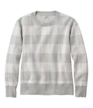 Women's Cotton/Cashmere Sweater, Crewneck Jacquard