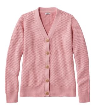 Women's Basketweave Sweater, Button-Front Cardigan