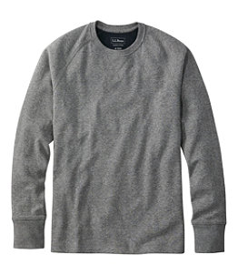 Men's Washed Cotton Double-Knit Crewneck, Slightly Fitted, Long-Sleeve