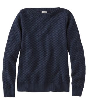 Women's Basketweave Sweater, Boatneck