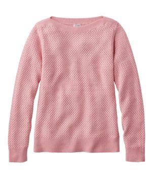 Women's Basketweave Sweater, Boatneck