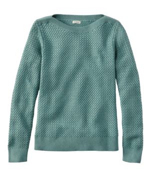 Women's Basketweave Sweater, Boatneck