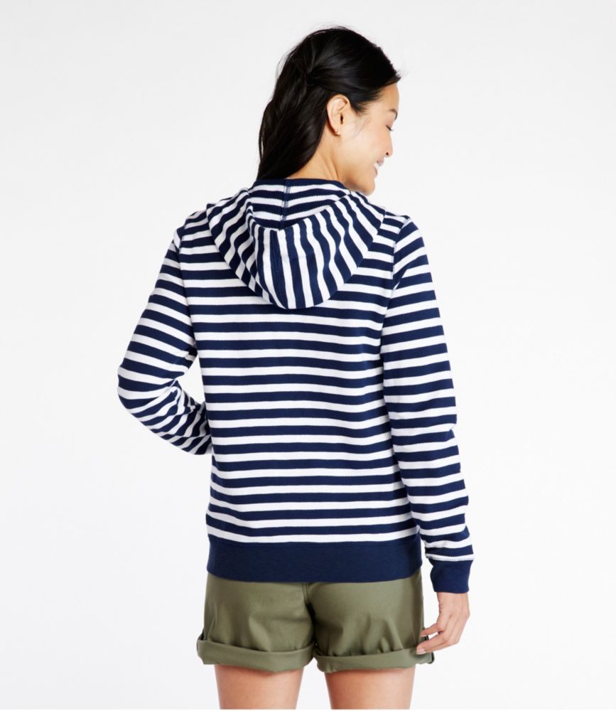 Women's Organic Cotton Hooded Sweatshirt, Long-Sleeve Stripe, , small image number 2