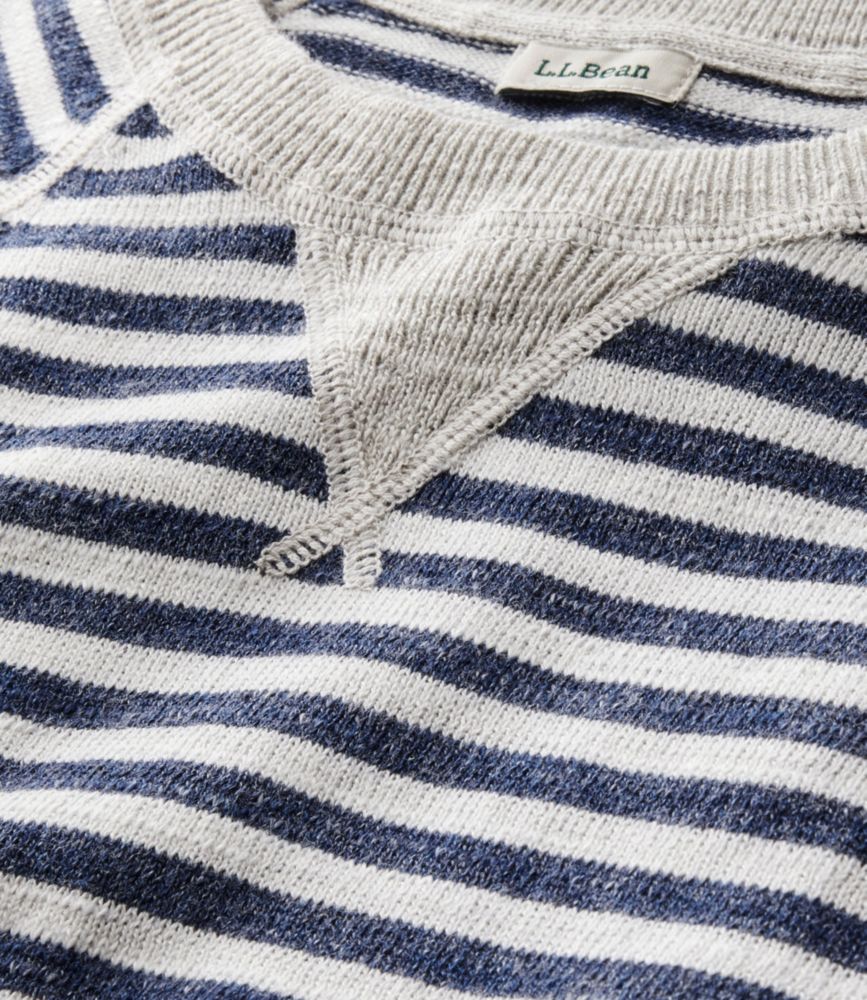 Women's Organic Cotton Slub Sweater, Crewneck Stripe