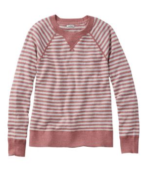 Women's Organic Cotton Slub Sweater, Crewneck Stripe