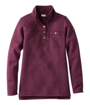 Women's Quilted Sweatshirt, Mockneck Tunic