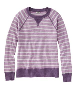 Women's Organic Cotton Slub Sweater, Crewneck Stripe