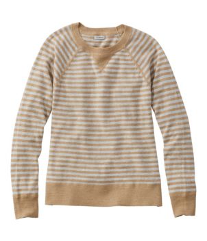 Women's Organic Cotton Slub Sweater, Crewneck Stripe