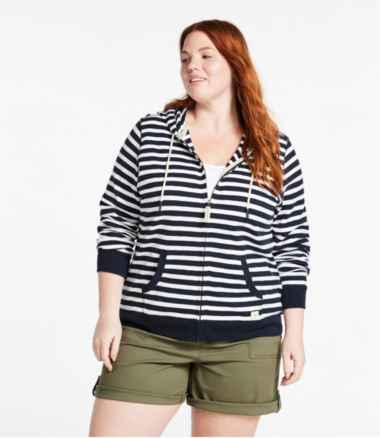 Women's Organic Cotton Hooded Sweatshirt, Long-Sleeve Stripe