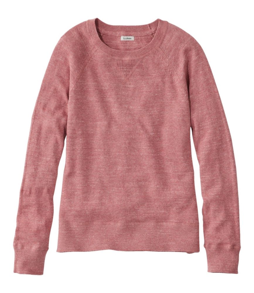 Women's Organic Cotton Slub Sweater, Crewneck Sweatshirt, Rose Wash, small image number 1