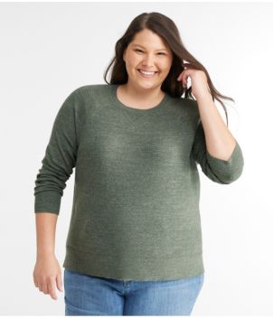 Women's Organic Cotton Slub Sweater, Crewneck Sweatshirt