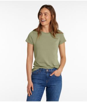 Women's Soft Stretch Supima Tee, Crewneck Short-Sleeve