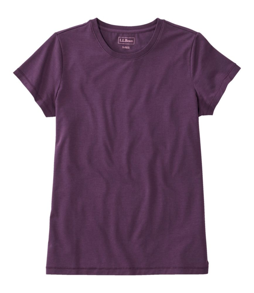 Women's Soft Stretch Supima-Blend Tee, Crewneck Short-Sleeve