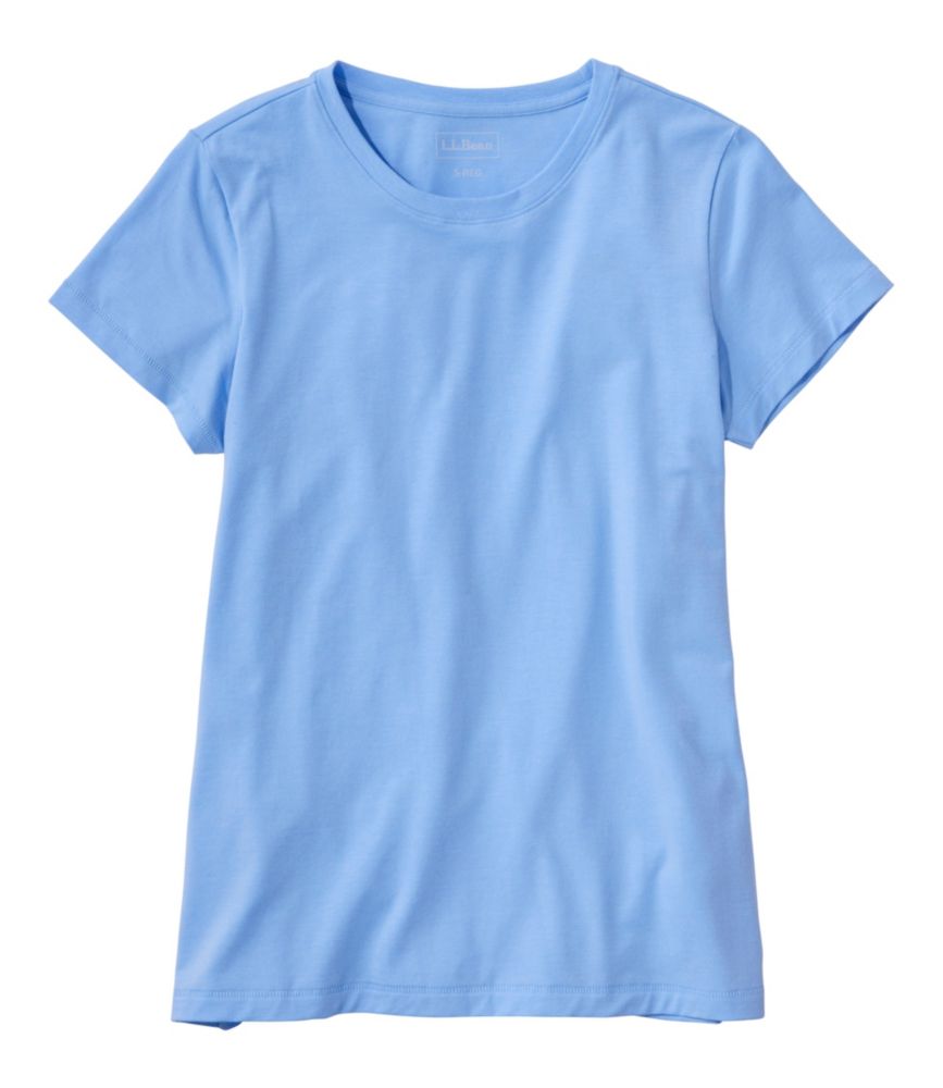 Women's Soft Stretch Supima-Blend Tee, Crewneck Short-Sleeve, Seaboard Blue, small image number 1