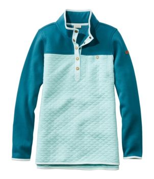 Women's Quilted Sweatshirt, Mockneck Tunic Colorblock