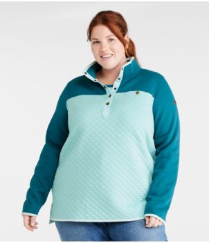 Women's Quilted Sweatshirt, Mockneck Tunic Colorblock