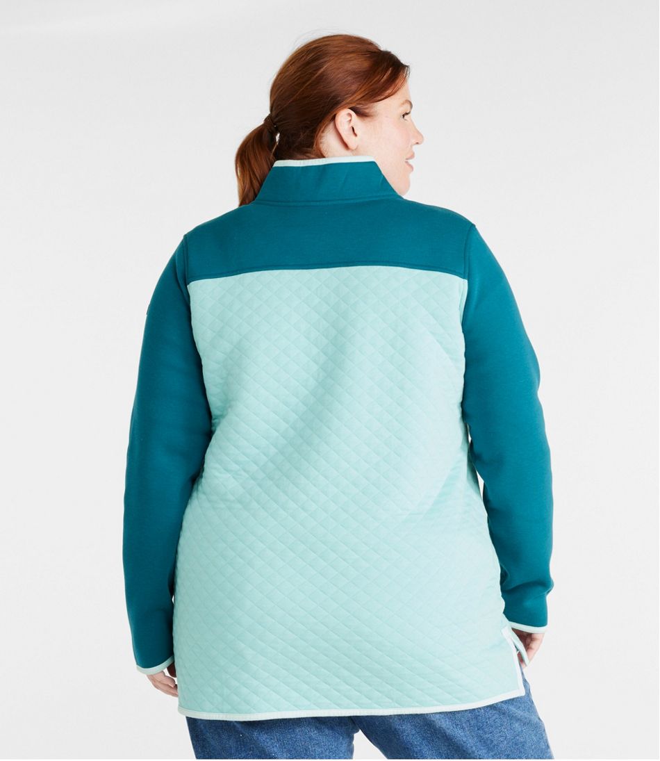 Women's Quilted Sweatshirt, Mockneck Tunic Colorblock