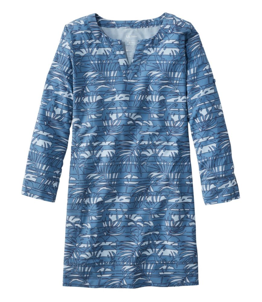 Women's Bean's Stretch Swim CoverUp Splitneck Tunic, Print Swimwear