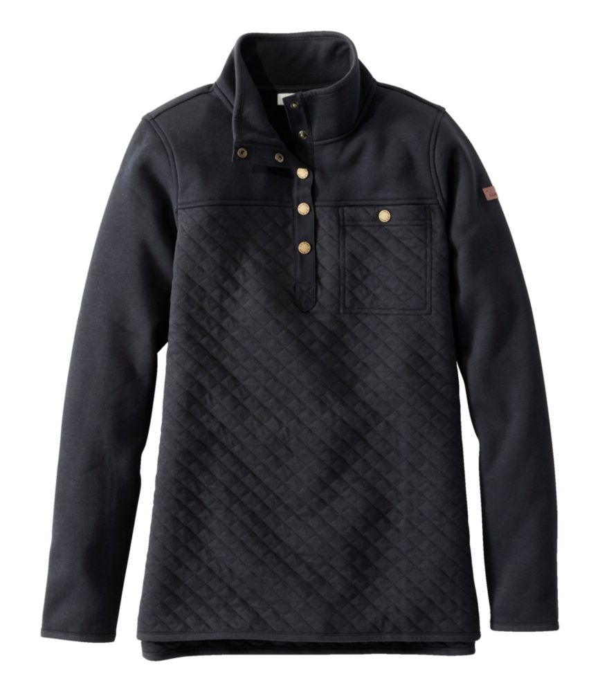 Women's Quilted Sweatshirt, Mockneck Tunic