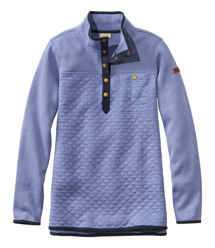 Women's Quilted Sweatshirt, Mockneck Tunic