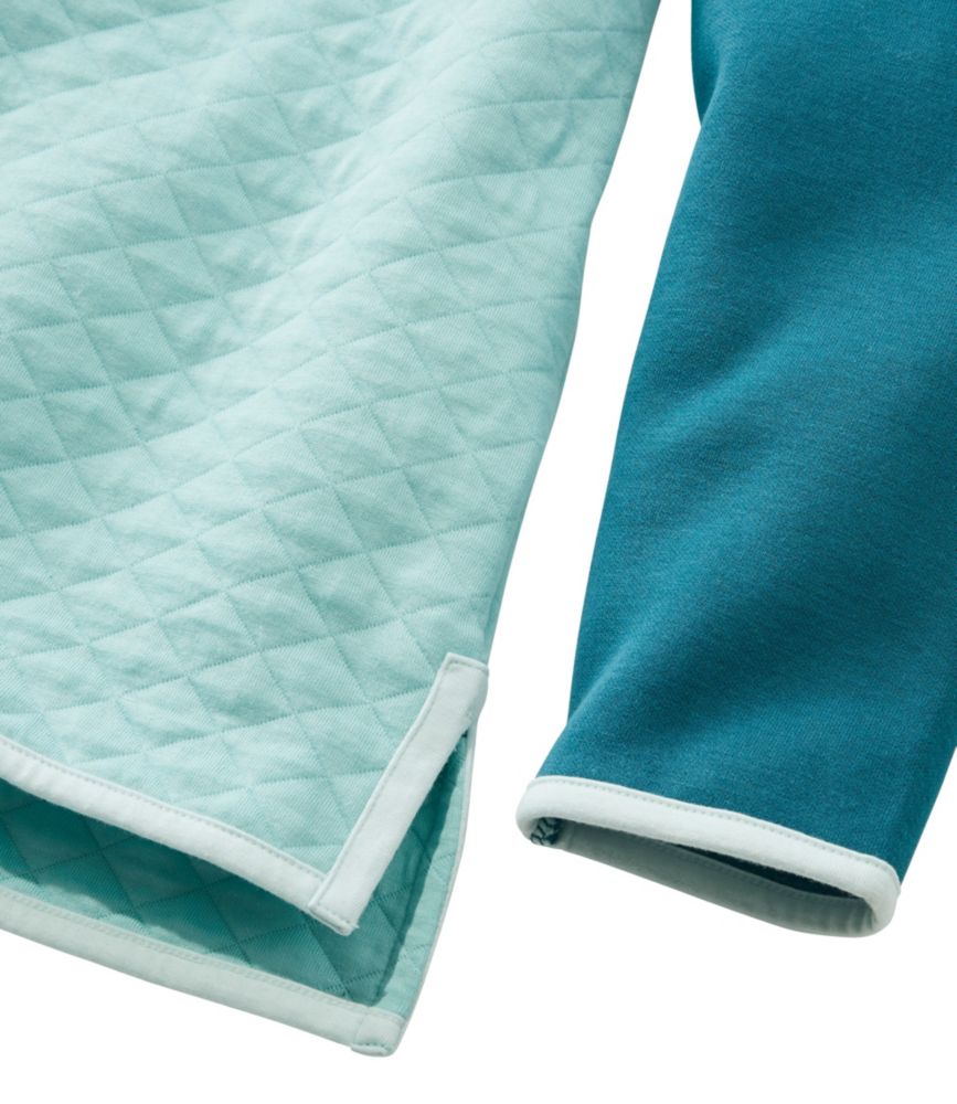 Women's Quilted Sweatshirt, Mockneck Tunic Colorblock Sweatshirts at