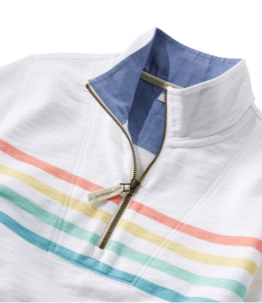 Women's Organic Cotton Sweatshirt, Quarter-Zip Pullover Stripe, , small image number 4
