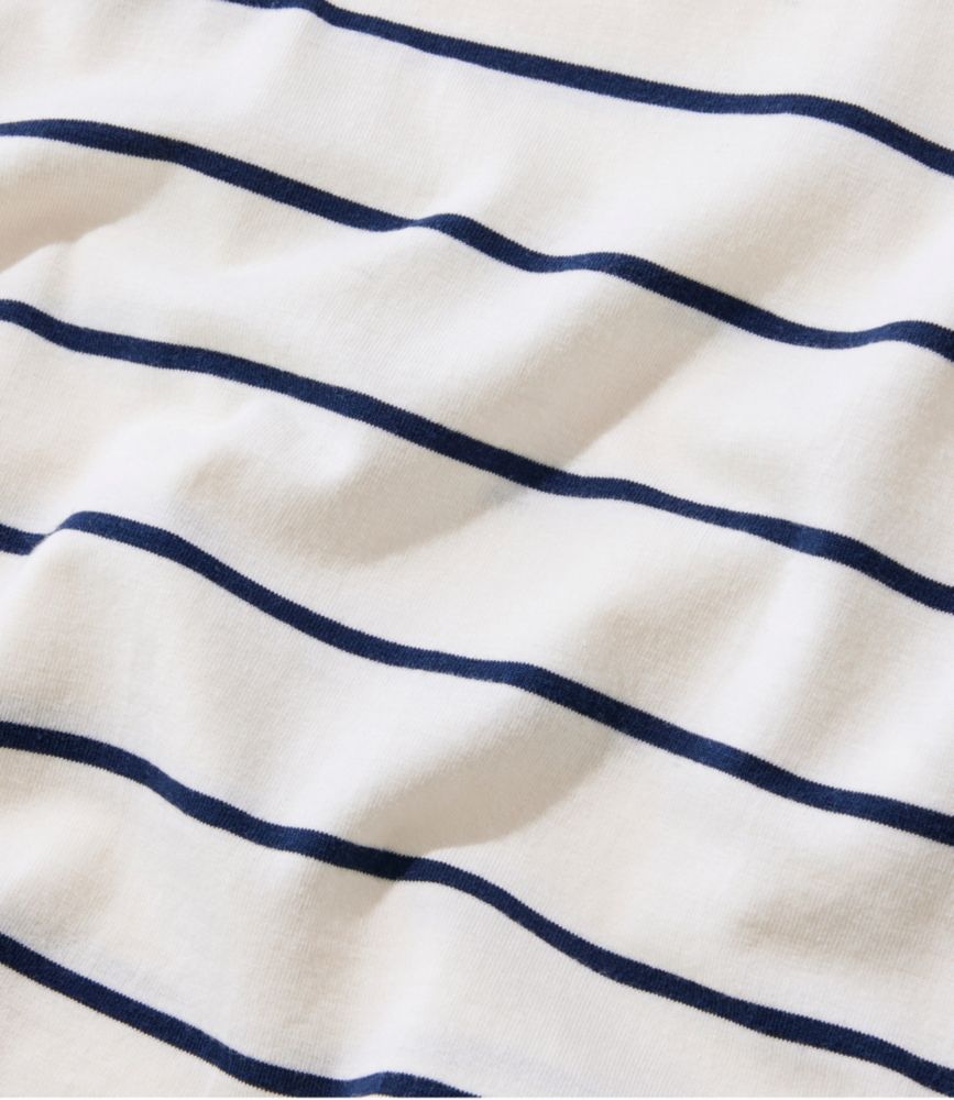 Women's Soft Stretch Supima-Blend Tee, Crewneck Short-Sleeve Striped