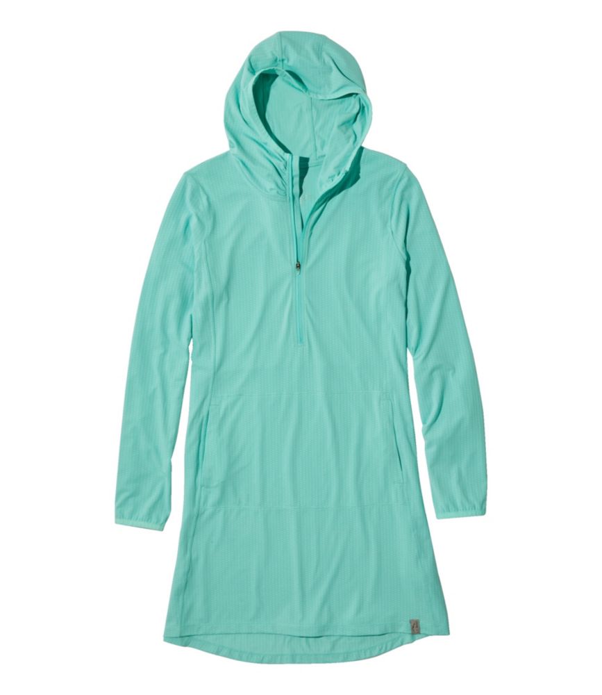 Women's Sand Beach Cover-Up, Hooded Tunic, Blue-Green, small image number 1