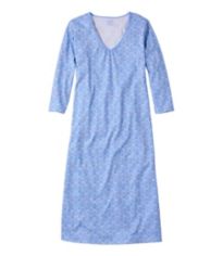 Women's Supima Cotton Nightgown, V-Neck Three-Quarter-Sleeve
