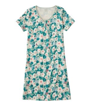 Women's Supima Nightgown, Short-Sleeve Floral