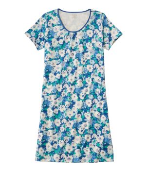 Women's Supima Nightgown, Short-Sleeve Floral