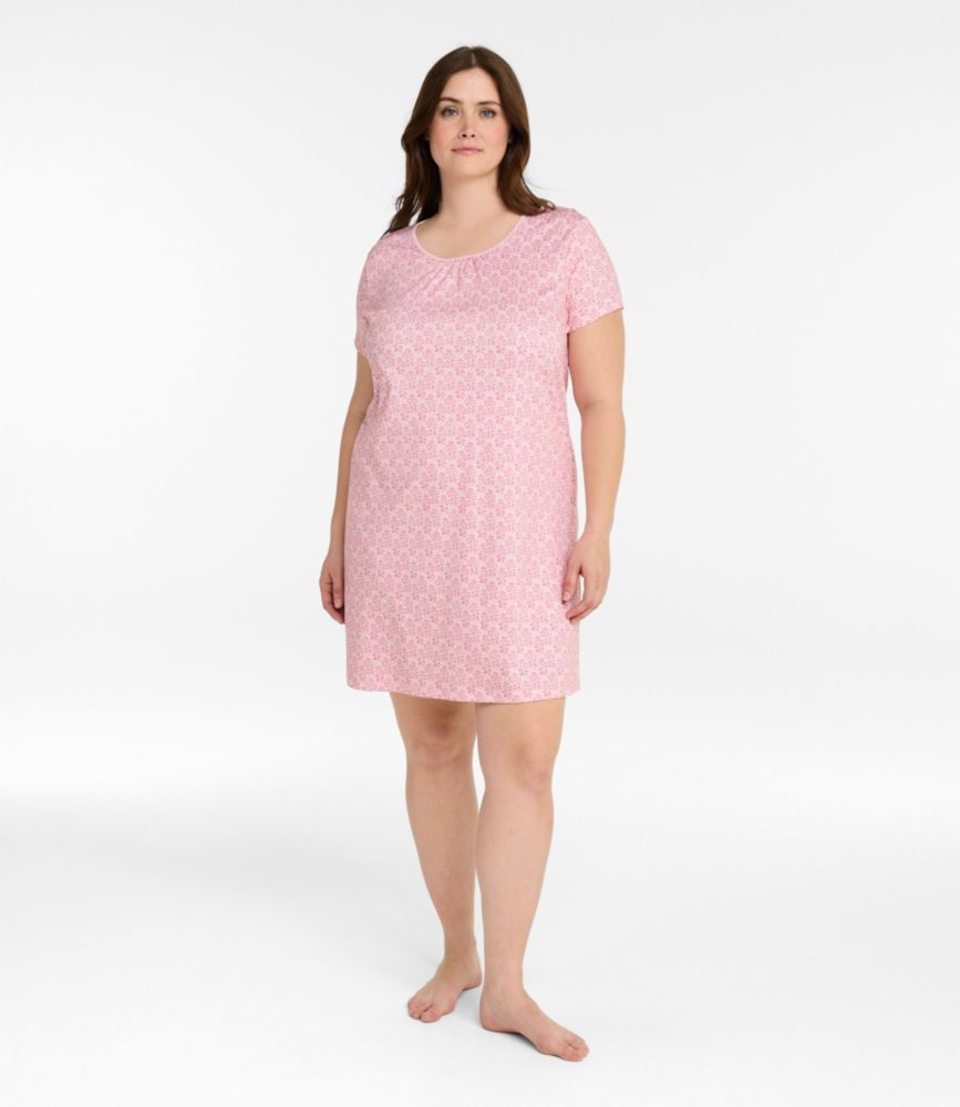 Women's Supima® Nightgown, Short-Sleeve Floral
