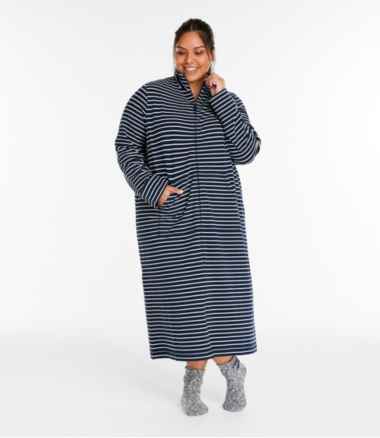 Women's Ultrasoft Sweatshirt Robe, Stripe